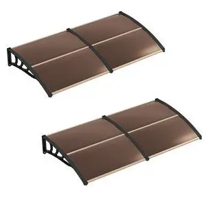 Awnings for Doors, 78" x 35" Window Awning with Rain Snow Sunlight UV Protection, UPF 50+, Hollow Sheet, Outdoor Overhead Awning Canopy Exterior, Polycarbonate Awnings for Patio, Porch, Deck Awnings for Doors, 78" x 35" Window Awning with Rain Snow Sunlight UV Protection, UPF 50+, Hollow Sheet, Outdoor Overhead Awning Canopy Exterior, Polycarbonate Awnings for Patio, Porch, Deck
