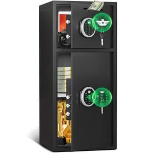 Safe Box, 7.0 Cub Extra Large Home Safe Fireproof Waterproof with Backlit Keypad & Adjustable Shelf, Money Safe with Deposit Slot & Dual Alarm System, Security Box for Money Valuables Safe Box, 7.0 Cub Extra Large Home Safe Fireproof Waterproof with Backlit Keypad & Adjustable Shelf, Money Safe with Deposit Slot & Dual Alarm System, Security Box for Money Valuables