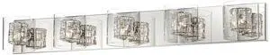 Modern Wall Mount Light Polished Chrome Silver Aluminum Wrapped Wire 39" Wide 5-Light Vanity Fixture Clear Borosilicate Glass for Bathroom Over Mirror House Home Room Decor Modern Wall Mount Light Polished Chrome Silver Aluminum Wrapped Wire 39" Wide 5-Light Vanity Fixture Clear Borosilicate Glass for Bathroom Over Mirror House Home Room Decor