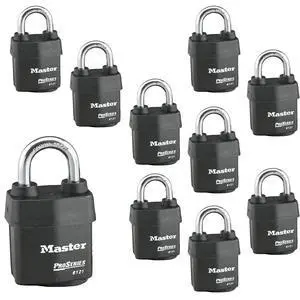 Ten (10) High Security Pro Series Padlocks w/20 Keys, 6121NKA-10 w/BumpStop Technology Ten (10) High Security Pro Series Padlocks w/20 Keys, 6121NKA-10 w/BumpStop Technology