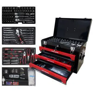 439PCS Tool Set, Mechanic Tool Set for Home, Tool Box Set 4-Tier Socket Wrench Ratchet Plier Nails, Home Tool Set Mechanics Kit with 3 Drawers Organizer for Adults Man Handyman, Red 439PCS Tool Set, Mechanic Tool Set for Home, Tool Box Set 4-Tier Socket Wrench Ratchet Plier Nails, Home Tool Set Mechanics Kit with 3 Drawers Organizer for Adults Man Handyman, Red