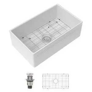 30 Inch White Farmhouse Sink Reversible Front Apron Porcelain Sink White Single Bowl Undermount Barn Sinks,DC-A8873 30 Inch White Farmhouse Sink Reversible Front Apron Porcelain Sink White Single Bowl Undermount Barn Sinks,DC-A8873