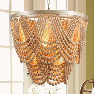 Boho Wood Beaded Chandelier Light Fixture,Large 25.5 inch Bohemia Bead Chandelier Rustic Farmhouse Ceiling Light Fixture for Dinning Room Bedroom Living Room (Oak) Boho Wood Beaded Chandelier Light Fixture,Large 25.5 inch Bohemia Bead Chandelier Rustic Farmhouse Ceiling Light Fixture for Dinning Room Bedroom Living Room (Oak)