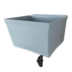 Tehila Grey Wall-Mounted Utility Sink Tub Kit, Wall-Mounted Utility Tub with Wall Bracket, Floating Utility Sink for Laundry Room, Garage, Workshop, and More Tehila Grey Wall-Mounted Utility Sink Tub Kit, Wall-Mounted Utility Tub with Wall Bracket, Floating Utility Sink for Laundry Room, Garage, Workshop, and More