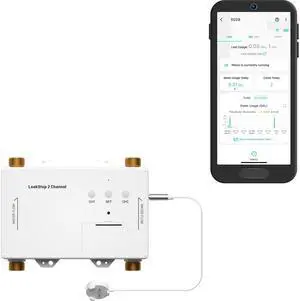 LeakStop 2-Channel for Washing Machine ONLY, Dual Auto Shutoff Valves & Leak Detection, Real-Time Monitoring, LoRa Long-Range, 2 AA Up to 5-Year Battery Hub Required LeakStop 2-Channel for Washing Machine ONLY, Dual Auto Shutoff Valves & Leak Detection, Real-Time Monitoring, LoRa Long-Range, 2 AA Up to 5-Year Battery Hub Required