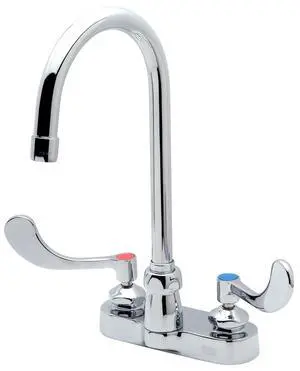 Z812B4-XL AquaSpec Gooseneck Faucet, 4" Centerset, 5 3/8" Spout, 2.2 GPM Pressure-Compensating Aerator, 4" Wrist Blade Handles, Chrome Z812B4-XL AquaSpec Gooseneck Faucet, 4" Centerset, 5 3/8" Spout, 2.2 GPM Pressure-Compensating Aerator, 4" Wrist Blade Handles, Chrome