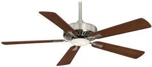 F556L-BN/DW Contractor LED 52" 5-Blade LED Ceiling Fan Brushed Nickel Finish with Reversible Medium Maple or Dark Walnut Blades with Etched Lens F556L-BN/DW Contractor LED 52" 5-Blade LED Ceiling Fan Brushed Nickel Finish with Reversible Medium Maple or Dark Walnut Blades with Etched Lens