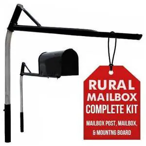 Mailbox Support with Swinging Boom Arm Complete Kit, Mailbox and Mounting Board Included, No Dig Mailbox Post, Galvanized Steel Post, Ideal for Rural and Residential, Made in USA (Black, Medium) Mailbox Support with Swinging Boom Arm Complete Kit, Mailbox and Mounting Board Included, No Dig Mailbox Post, Galvanized Steel Post, Ideal for Rural and Residential, Made in USA (Black, Medium)