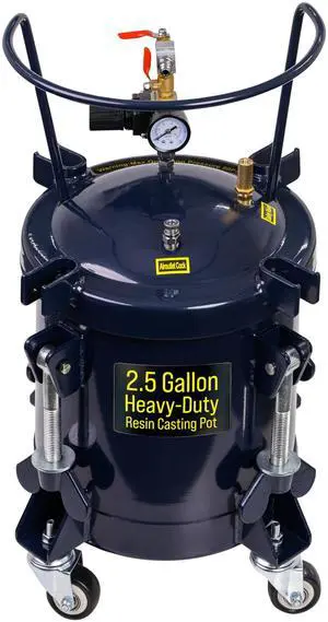 2.5 Gallon (10 Liter) Heavy Duty Steel Pressure Pot for Resin Casting with Clamp on Lid, Caster Wheels, Regulator & Gauge, Large Volume Epoxy Resin Pressure Pot 2.5 Gallon (10 Liter) Heavy Duty Steel Pressure Pot for Resin Casting with Clamp on Lid, Caster Wheels, Regulator & Gauge, Large Volume Epoxy Resin Pressure Pot