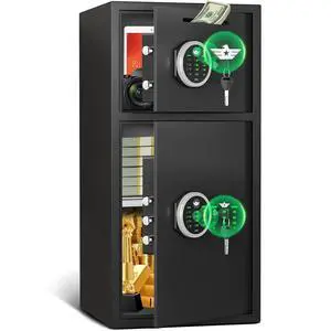 Large Double Door Safe Box Fireproof Waterproof, 6.0 Cu ft Security Safe with LED Light and Dual Alarm System, Home Safes Digital Keypad and Mute Function, Security Lock Box for Money and Valuables Large Double Door Safe Box Fireproof Waterproof, 6.0 Cu ft Security Safe with LED Light and Dual Alarm System, Home Safes Digital Keypad and Mute Function, Security Lock Box for Money and Valuables