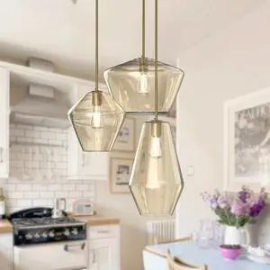 Modern Glass Pendant Light Champagne Gold Glass Chandelier Lighting Fixtures Dining Room Adjustable Hanging Cluster Pendant Lamp Nordic 3-Light Heads Pendant Lighting for Kitchen Bedroom Modern Glass Pendant Light Champagne Gold Glass Chandelier Lighting Fixtures Dining Room Adjustable Hanging Cluster Pendant Lamp Nordic 3-Light Heads Pendant Lighting for Kitchen Bedroom