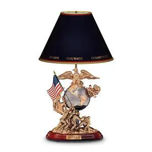 The Bradford Exchange U.S. Marines Esprit De Corps Tabletop Lamp with Sculpted War Memorial and Eagle, Globe & Anchor Base The Bradford Exchange U.S. Marines Esprit De Corps Tabletop Lamp with Sculpted War Memorial and Eagle, Globe & Anchor Base