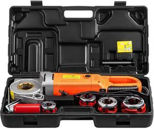 Electric Pipe Threader, 2300W Pipe Threading Machine with 4 Dies 1/2" - 1 1/4", 110V Hand-held Pipe Threader Machine with Copper Motor, Portable Electric Pipe Threading Kit with Carrying Case Electric Pipe Threader, 2300W Pipe Threading Machine with 4 Dies 1/2" - 1 1/4", 110V Hand-held Pipe Threader Machine with Copper Motor, Portable Electric Pipe Threading Kit with Carrying Case