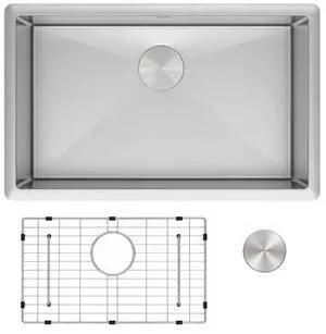 Zuhnë Modena 23-Inch Undermount Kitchen Sink, Single Bowl 16 Gauge T304 18/10 Stainless Steel, Brushed Finish, Sound Guard, 23 x 18 x 10 in Zuhnë Modena 23-Inch Undermount Kitchen Sink, Single Bowl 16 Gauge T304 18/10 Stainless Steel, Brushed Finish, Sound Guard, 23 x 18 x 10 in