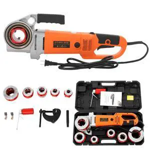 Electric Pipe Threader, 2300W Pipe Threading Machine Pipe Thread Cutting Tool Pipe Threading Kit with 6 Dies (2'', 1-1/2'', 1-1/4'', 1'', 3/4'', 1/2'') for Plumbing Installation Construction Sites Electric Pipe Threader, 2300W Pipe Threading Machine Pipe Thread Cutting Tool Pipe Threading Kit with 6 Dies (2'', 1-1/2'', 1-1/4'', 1'', 3/4'', 1/2'') for Plumbing Installation Construction Sites