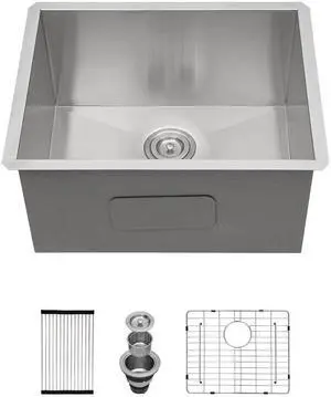 24" x 18" x 12" Undermount Laundry Room Sink 16 Gauge 304 Stainless Steel 12" Deep Single Bowl Under Counter Laundry Utility Outdoor Sink Basin 24" x 18" x 12" Undermount Laundry Room Sink 16 Gauge 304 Stainless Steel 12" Deep Single Bowl Under Counter Laundry Utility Outdoor Sink Basin