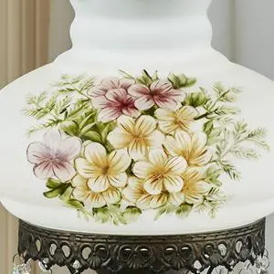 Abigail Hurricane Style Parlor Table Lamp | Antique Victorian Aesthetic, Hand Painted, Floral Designs, Vintage Style Lighting, Bedroom, Living Room, Foyer Abigail Hurricane Style Parlor Table Lamp | Antique Victorian Aesthetic, Hand Painted, Floral Designs, Vintage Style Lighting, Bedroom, Living Room, Foyer