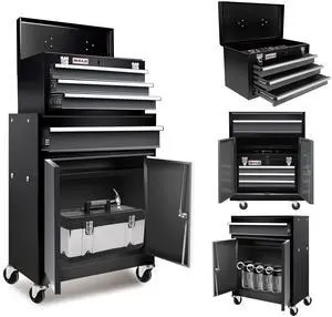 Rolling Tool Chest with Wheels,Double Door 4-Drawer Metal Tool Box,2 in 1 Detachable Tool Cabinets with Locking System for Garage,Warehouse,Workshop, High Capacity Tool Chest with Liners Rolling Tool Chest with Wheels,Double Door 4-Drawer Metal Tool Box,2 in 1 Detachable Tool Cabinets with Locking System for Garage,Warehouse,Workshop, High Capacity Tool Chest with Liners