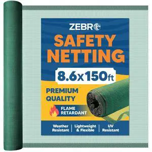 Fire Retardant Debris Safety Netting (8.6' x 150' - Green) - High Visibility Construction & Scaffolding & Railing & Elevator Netting for Enhanced Safety - Construction Fencing Fire Retardant Debris Safety Netting (8.6' x 150' - Green) - High Visibility Construction & Scaffolding & Railing & Elevator Netting for Enhanced Safety - Construction Fencing