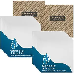 2ft x 2ft Smooth Pro White PVC Ceiling Tiles (24 Tiles) | Easy Drop-In Installation, Waterproof, Washable and Fire-rated 2ft x 2ft Smooth Pro White PVC Ceiling Tiles (24 Tiles) | Easy Drop-In Installation, Waterproof, Washable and Fire-rated
