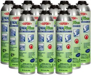Enerfoam 30oz Sealant - Fireblock Rated, Polyurethane Expanding Foam Sealant. Gaps and Cracks Filler. Water Resistant, Closed Cell, Spray Foam Insulation. Pack of 12. Applicator Gun Not Included Enerfoam 30oz Sealant - Fireblock Rated, Polyurethane Expanding Foam Sealant. Gaps and Cracks Filler. Water Resistant, Closed Cell, Spray Foam Insulation. Pack of 12. Applicator Gun Not Included