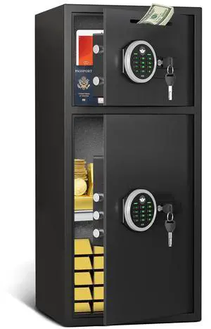 6.5 Cu ft Extra Large Fireproof Waterproof Home Safe With Deposit Slot, Digital Security, Metal Storage, Soft Lining, Backlit Keypad & Dual Alarm for Office 6.5 Cu ft Extra Large Fireproof Waterproof Home Safe With Deposit Slot, Digital Security, Metal Storage, Soft Lining, Backlit Keypad & Dual Alarm for Office