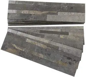 Peel and Stick Stone Overlay Kitchen Backsplash - Iron Slate (Approx. 15 sq ft Kit) - Easy DIY Tile Backsplash Peel and Stick Stone Overlay Kitchen Backsplash - Iron Slate (Approx. 15 sq ft Kit) - Easy DIY Tile Backsplash