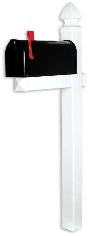 The Richmond Vinyl/PVC Mailbox Post No Dig System - White (Includes Mailbox) The Richmond Vinyl/PVC Mailbox Post No Dig System - White (Includes Mailbox)