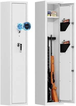 3-4 Gun Safe for Rifles And Pistols Electronic Lock, Quick Access Gun Safe, Rifle Safe with Removable Shelf, Alarm System, Gun Cabinet for Bedroom Closet or Garage No Assembly Needed 3-4 Gun Safe for Rifles And Pistols Electronic Lock, Quick Access Gun Safe, Rifle Safe with Removable Shelf, Alarm System, Gun Cabinet for Bedroom Closet or Garage No Assembly Needed