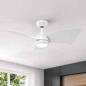 30" Small Ceiling Fan with Light Remote Control, Quiet 6-Speed Reversible DC Motor, Low Profile Design, 3CCT Dimmable Memory, Modern White Fan for Kids Room Kitchen Laundry Room by GRANDJOY 30" Small Ceiling Fan with Light Remote Control, Quiet 6-Speed Reversible DC Motor, Low Profile Design, 3CCT Dimmable Memory, Modern White Fan for Kids Room Kitchen Laundry Room by GRANDJOY