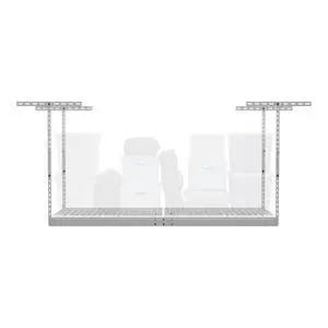 MonsterRax Overhead Garage Storage Rack 2 x 6 Ceiling Rack for Garage Shelving, Organization, & Storage, Adjustable Hanging Storage for Bikes, Equipment & Bins (White, 12"- 21" Ceiling Drop) MonsterRax Overhead Garage Storage Rack 2 x 6 Ceiling Rack for Garage Shelving, Organization, & Storage, Adjustable Hanging Storage for Bikes, Equipment & Bins (White, 12"- 21" Ceiling Drop)