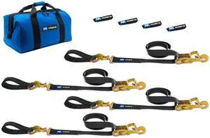 Macs Car Tie Down Straps, Axle Strap, 2" x 8', Ultra Pack, 3,335 lb WLL - Black Macs Car Tie Down Straps, Axle Strap, 2" x 8', Ultra Pack, 3,335 lb WLL - Black
