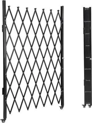 Single Folding Security Door, 85 in H x 95 in W Portable Flexible Expandable Fence Gate, Steel Accordion Security Gate with 360°Rolling Wheel - Ideal for Courtyards, Garages, Gardens Single Folding Security Door, 85 in H x 95 in W Portable Flexible Expandable Fence Gate, Steel Accordion Security Gate with 360°Rolling Wheel - Ideal for Courtyards, Garages, Gardens
