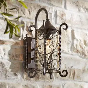 Casa Seville Rustic Outdoor Wall Light Fixture Dark Walnut Twists 18 1/2" Champagne Hammered Glass for Exterior House Porch Patio Outside Deck Garage Yard Front Door Garden Home Casa Seville Rustic Outdoor Wall Light Fixture Dark Walnut Twists 18 1/2" Champagne Hammered Glass for Exterior House Porch Patio Outside Deck Garage Yard Front Door Garden Home