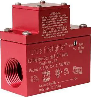 Firefighter Gas Safety Products Earthquake Shut-off Valve - AGV075 3/4" - Horizontal Firefighter Gas Safety Products Earthquake Shut-off Valve - AGV075 3/4" - Horizontal