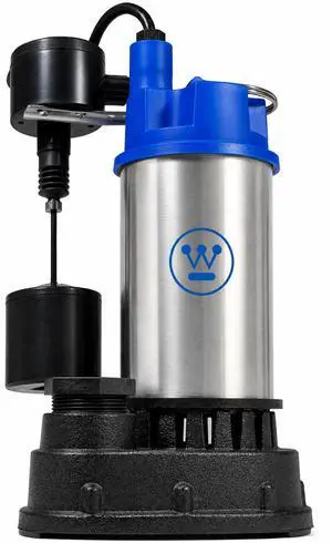 3/4 HP Submersible Cast Iron and Stainless Steel Sump Pump with Integrated Vertical Float Switch - 6,000 Gallons Per Hour - Heavy Duty Basement Sump Pump 3/4 HP Submersible Cast Iron and Stainless Steel Sump Pump with Integrated Vertical Float Switch - 6,000 Gallons Per Hour - Heavy Duty Basement Sump Pump