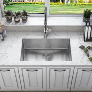 HU3018S 30" x 18" x 10" Undermount Single Bowl Kitchen Sink with 18 Gauge 304 Stainless Steel Satin Finish HU3018S 30" x 18" x 10" Undermount Single Bowl Kitchen Sink with 18 Gauge 304 Stainless Steel Satin Finish