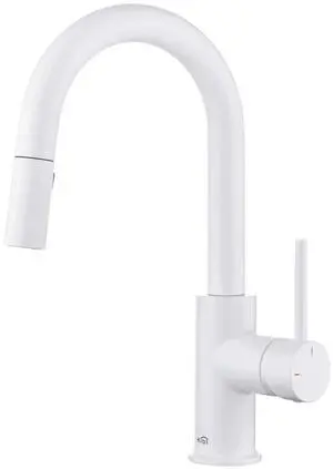 Pull Down Single Handle Kitchen Faucet | Solid Brass High Arc Spout | Kitchen Sink Faucet with Pull Down Sprayer | Easy Clean (Matte White, KKF2011) Pull Down Single Handle Kitchen Faucet | Solid Brass High Arc Spout | Kitchen Sink Faucet with Pull Down Sprayer | Easy Clean (Matte White, KKF2011)