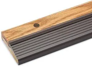 Oak & Aluminum Adjustable Threshold 3 5/8" Wide Adjustable from 1 1/8" to 1 1/2" High (72" Long Brown) Oak & Aluminum Adjustable Threshold 3 5/8" Wide Adjustable from 1 1/8" to 1 1/2" High (72" Long Brown)