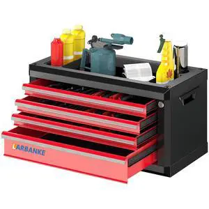 4-Drawer Tool Box, Portable Tool Box with Lock&Keys,Toolbox with Waterproof and Rust-resistant Countertop,Anti-collision Corner,Special Connection Rods for Stacking with 5/7-Drawer Tool Chest 4-Drawer Tool Box, Portable Tool Box with Lock&Keys,Toolbox with Waterproof and Rust-resistant Countertop,Anti-collision Corner,Special Connection Rods for Stacking with 5/7-Drawer Tool Chest