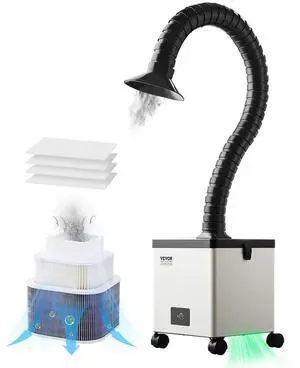 Solder Fume Extractor, 85W Brushless Soldering Smoke Absorber with 3-Stage Filters & 3-Speed Adjustment, 200m³/h Strong Suction Solder Smoke Purifier for Soldering, Engraving, DIY Welding, Salon Solder Fume Extractor, 85W Brushless Soldering Smoke Absorber with 3-Stage Filters & 3-Speed Adjustment, 200m³/h Strong Suction Solder Smoke Purifier for Soldering, Engraving, DIY Welding, Salon