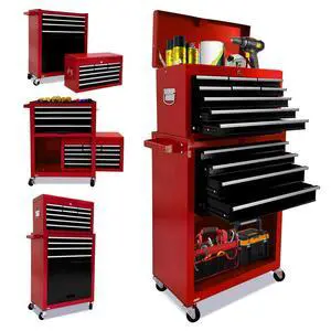 13-drawer Rolling Tool Chest, ToolBox Organizer with Wheels,Large Tool Storage Cabinet with Sliding Drawers,High Capacity Tool box with Locking System (Red&Black) 13-drawer Rolling Tool Chest, ToolBox Organizer with Wheels,Large Tool Storage Cabinet with Sliding Drawers,High Capacity Tool box with Locking System (Red&Black)