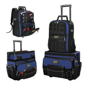 Rolling Tool Bag,21" Tool Bag with Wheels & 18" Tool Backpack,Waterproof Portable Toolbag Organizer,Adjustable Telescoping Handle,USB Charging Port,55 Pockets,for Mechanics, Electricians, Plumbers Rolling Tool Bag,21" Tool Bag with Wheels & 18" Tool Backpack,Waterproof Portable Toolbag Organizer,Adjustable Telescoping Handle,USB Charging Port,55 Pockets,for Mechanics, Electricians, Plumbers