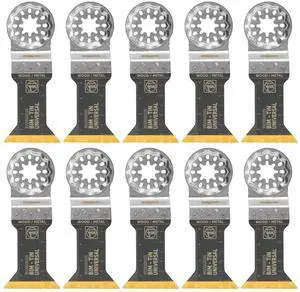 Starlock E-Cut Universal Titan OMT Multi-Material Saw Blade - Precision Cutting for Wood, Plasterboard & Plastics, Bimetal Titanium Coating, 1-3/4" Width, 2-1/8" Length, 10-Pack - 99100000108 Starlock E-Cut Universal Titan OMT Multi-Material Saw Blade - Precision Cutting for Wood, Plasterboard & Plastics, Bimetal Titanium Coating, 1-3/4" Width, 2-1/8" Length, 10-Pack - 99100000108