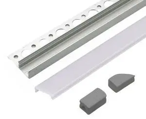 UniTile12 Tile Edge LED Strip Light Channel 180 Degree Aluminum Profile for Recessed Accent Lighting Heat Sink Design for Flat Tiled Surfaces Showers Kitchens Bathrooms (1219mm (48")) UniTile12 Tile Edge LED Strip Light Channel 180 Degree Aluminum Profile for Recessed Accent Lighting Heat Sink Design for Flat Tiled Surfaces Showers Kitchens Bathrooms (1219mm (48"))