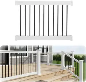 Bolton Porch and Deck Railing Kit Aluminum and Vinyl Railing Kit for Decks, Porches, Balcony Railing, and More (42 x 48) Bolton Porch and Deck Railing Kit Aluminum and Vinyl Railing Kit for Decks, Porches, Balcony Railing, and More (42 x 48)
