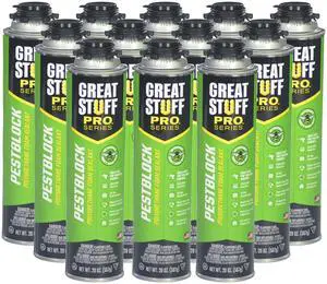 Pestblock Polyurethane Foam Sealant 20 oz, Case of 12, Insulating Foam Sealant Expands Up to 3" Pestblock Polyurethane Foam Sealant 20 oz, Case of 12, Insulating Foam Sealant Expands Up to 3"