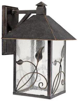 French Garden Rustic Natural Cottage Core Outdoor Wall Fixture Bronze Metal Leaf and Vine Motif 15" Clear Seedy Glass Decor Exterior House Porch Patio Outside Garage Front Door French Garden Rustic Natural Cottage Core Outdoor Wall Fixture Bronze Metal Leaf and Vine Motif 15" Clear Seedy Glass Decor Exterior House Porch Patio Outside Garage Front Door