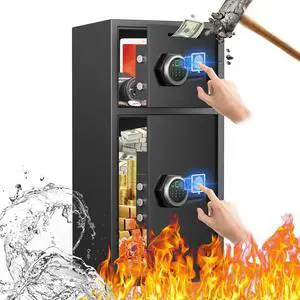 6.0 Cu Ft Safe Box Fireproof Waterproof,with LED Light fire proof safe for home documents,Fingerprint password personal Safe with Deposit Slot & Dual Alarm System,Security Box fo Valuables 6.0 Cu Ft Safe Box Fireproof Waterproof,with LED Light fire proof safe for home documents,Fingerprint password personal Safe with Deposit Slot & Dual Alarm System,Security Box fo Valuables
