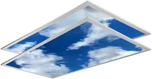 2-Pack 2x4 LED Flat Panel Light, Drop Ceiling Light Fixture with Cloud Design Tunable 30W-72W, Upto 8750 Lumens 3000K-6500K CCT, 0-10V Dimmable Skylight ETL, 120-277V 48x24 Inch LED Panel 2-Pack 2x4 LED Flat Panel Light, Drop Ceiling Light Fixture with Cloud Design Tunable 30W-72W, Upto 8750 Lumens 3000K-6500K CCT, 0-10V Dimmable Skylight ETL, 120-277V 48x24 Inch LED Panel